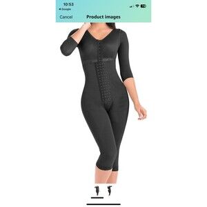 NWT MariaE 9562 Fajas Full Body Shaper Postoperative Girdle black